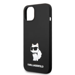   Karl Lagerfeld Liquid Silicone Choupette NFT Apple iPhone 14 Plus (6.7) hátlapvédő tok fekete (KL