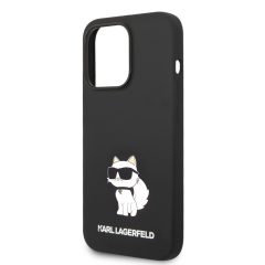   Karl Lagerfeld Liquid Silicone Choupette NFT Apple iPhone 14 Pro (6.1) hátlapvédő tok fekete (KLH