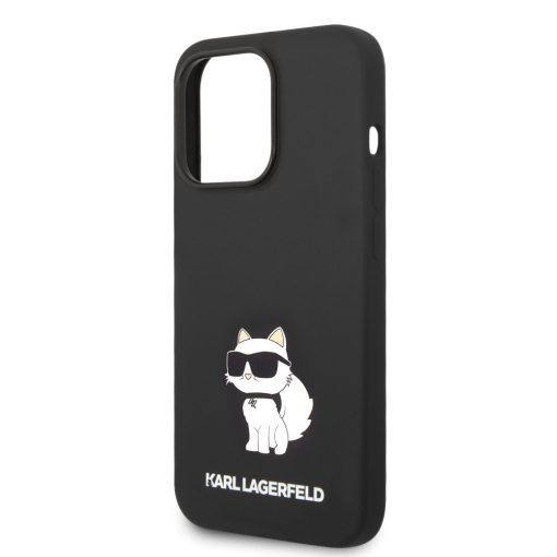 Karl Lagerfeld Liquid Silicone Choupette NFT Apple iPhone 14 Pro (6.1) hátlapvédő tok fekete (KLH