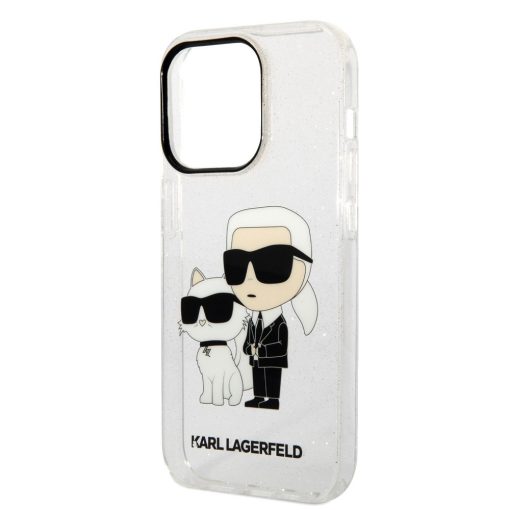 Karl Lagerfeld IML Glitter Karl and Choupette NFT Apple iPhone 14 Pro Max (6.7) hátlapvédő tok á