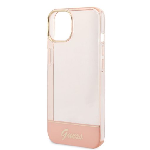 Guess Apple iPhone 14 (6.1) PC/TPU Camera Outline Translucent hátlapvédő tok pink (GUHCP14SHGCOP)