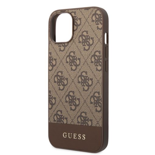 Guess Apple iPhone 14 Plus (6.7) 4G Stripe hátlapvédő tok barna (GUHCP14MG4GLBR)