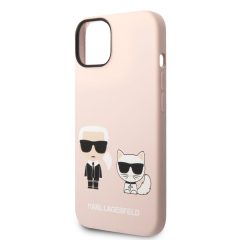   Karl Lagerfeld and Choupette Liquid Silicone Apple iPhone 14 Plus (6.7) hátlapvédő tok pink (KLHC