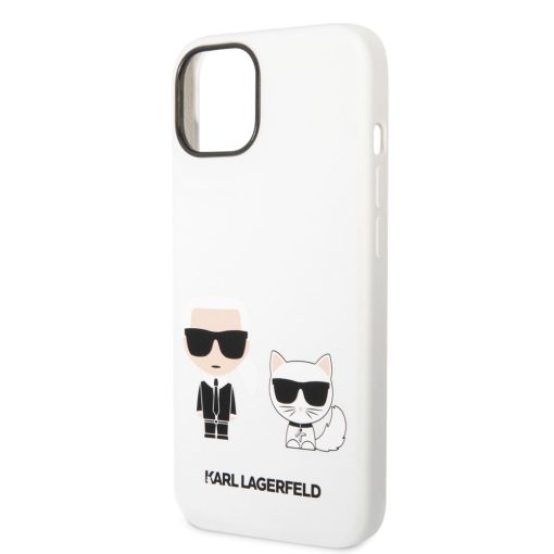 Karl Lagerfeld and Choupette Liquid Silicone Apple iPhone 14 Plus (6.7) hátlapvédő tok fehér (KL