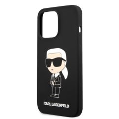   Karl Lagerfeld Liquid Silicone Ikonik NFT Apple iPhone 13 Pro (6.1) hátlapvédő tok fekete (KLHCP1