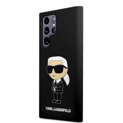   Karl Lagerfeld Liquid Silicone Ikonik NFT Samsung Galaxy S23 Ultra (2023) hátlapvédő tok fekete (