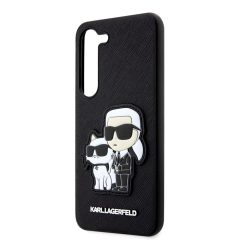   Karl Lagerfeld PU Saffiano Karl and Choupette Samsung Galaxy S23 (2023) hátlapvédő tok fekete (KL