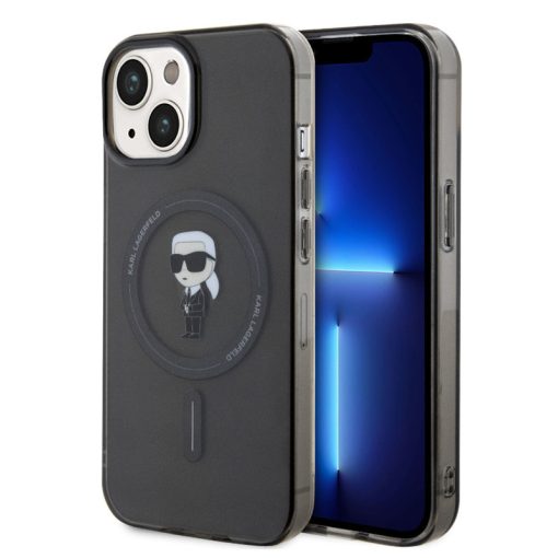 Karl Lagerfeld IML Choupette MagSafe Apple iPhone 15 Pro Max (6.7) hátlapvédő tok fekete (KLHMP15