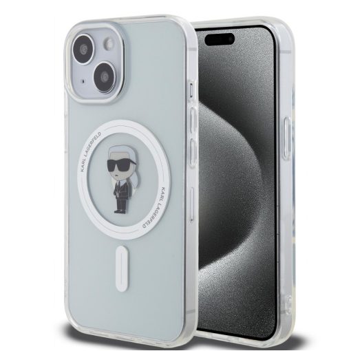 Karl Lagerfeld IML Ikonik MagSafe Apple iPhone 15 Plus (6.7) hátlapvédő tok átlátszó (KLHMP15M