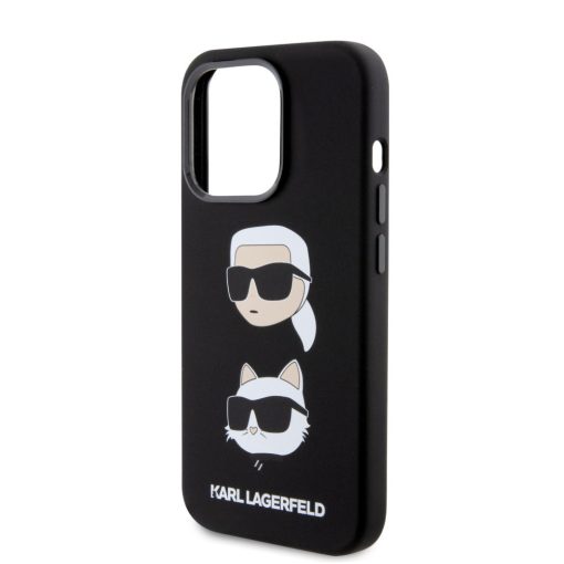 Karl Lagerfeld Liquid Silicone Karl and Choupette Heads Apple iPhone 15 Pro (6.1) hátlapvédő tok 
