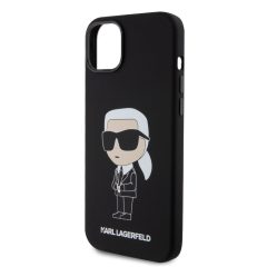   Karl Lagerfeld Liquid Silicone Ikonik NFT Apple iPhone 15 Plus (6.7) hátlapvédő tok fekete (KLHCP
