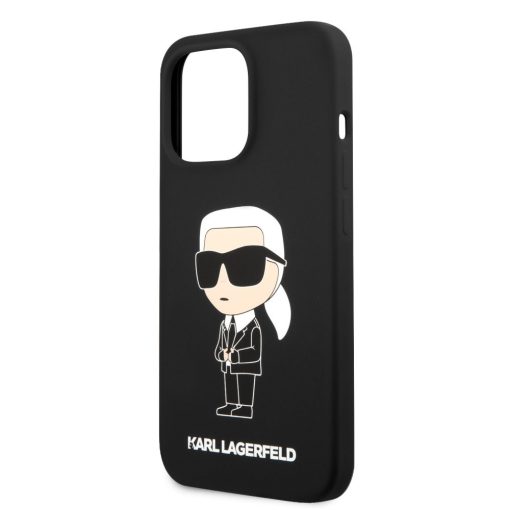 Karl Lagerfeld Liquid Silicone Ikonik NFT Apple iPhone 15 Pro Max (6.7) hátlapvédő tok fekete (KL