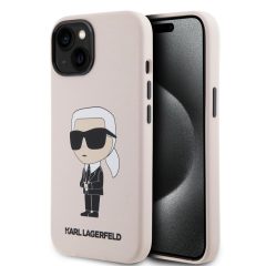   Karl Lagerfeld Liquid Silicone Ikonik NFT Apple iPhone 15 Pro (6.1) hátlapvédő tok pink (KLHCP15L