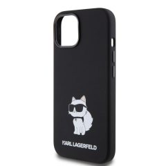   Karl Lagerfeld Liquid Silicone Choupette NFT Apple iPhone 15 (6.1) hátlapvédő tok fekete (KLHCP15