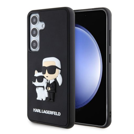 Karl Lagerfeld 3D Rubber Karl and Choupette Samsung S921 Galaxy S24 (2024) hátlapvédő tok fekete 