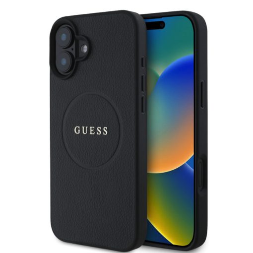 Guess PU Grained Classic Logo Apple iPhone 16 Pro Max (6.9) hátlapvédő tok fekete (GUHMP16XPGHSMM