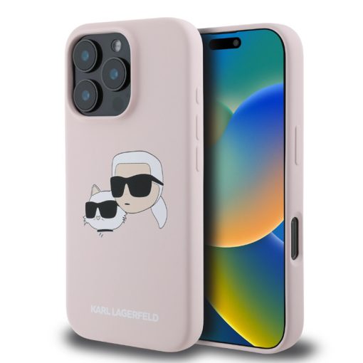 Karl Lagerfeld Liquid Silicone K&CH Heads Apple iPhone 16 Pro Max (6.9) MagSafe hátlapvédő tok pi