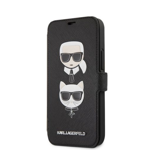 Karl Lagerfeld and Choupette Apple iPhone 12 Mini 2020 (5.4) Saffiano K&C Heads oldalra nyíló kön