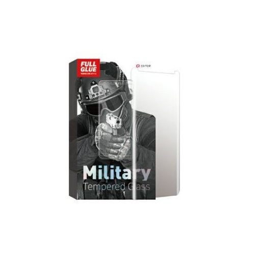 Editor Military Full Glue Apple iPhone 7 Plus / 8 Plus 10D hajlított előlapi üvegfólia fekete