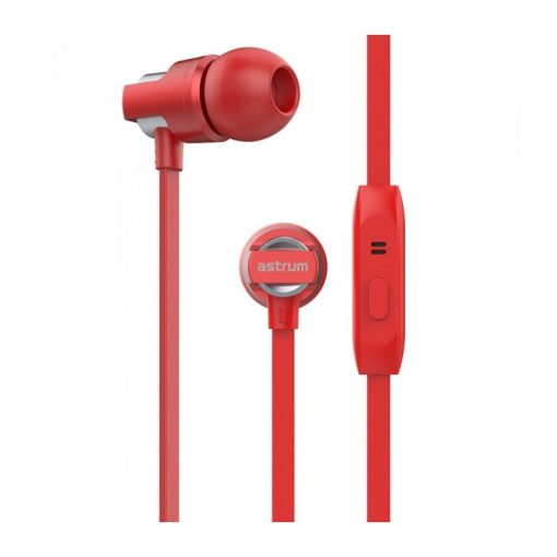 Astrum EB410 univerzális 3,5mm piros fémházas sztereó headset zajszűrős mikrofonnal, prémium 