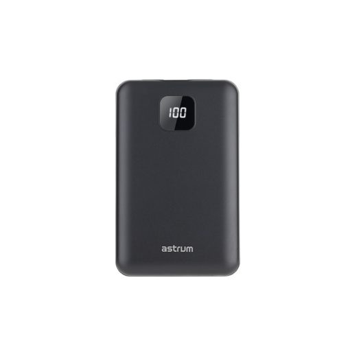 Astrum PB450 10000mAh fekete fémházas gyorstöltő PD power bank 22,5W, 1X QC 3.0 USB-A, USB-C, li