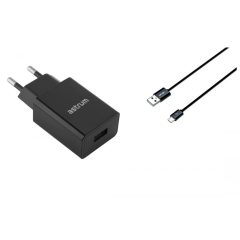   Astrum Pro U20 hálózati töltő 1X USB, 10W, micro USB adatkábellel, fekete