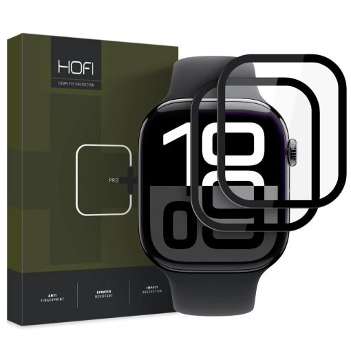 Hibrid üvegfólia HOFI HYBRID PRO+ 2-PACK Apple Watch S10 / S11 46mm készülékhez fekete