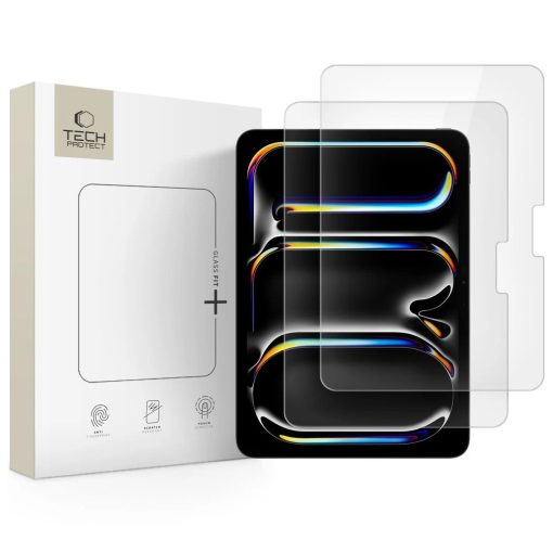 TECH-PROTECT edzett üveg FIT+ 2 db iPad Air 13” (1/2, 2024–2025) és iPad Pro 13” (7/8, 2024–2025) készülékhez átlátszó