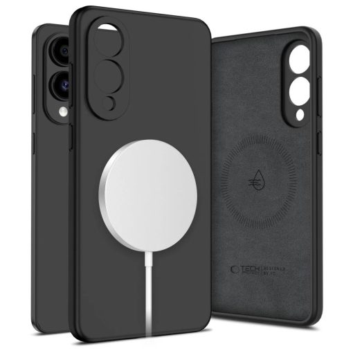 TECH-PROTECT Liquid Silicone MagSafe tok Galaxy S25 Edge készülékhez fekete