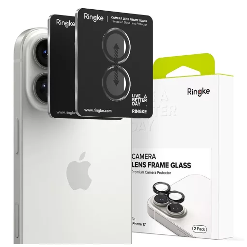 Ringke iPhone 17 készülékhez kamera keretvédő 2-es csomag fekete.