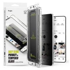   Edzett üveg kijelzővédő Ringke Easy Slide 2-PACK GALAXY S25 EDGE készülékhez Privacy