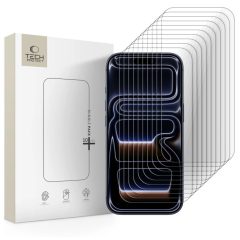   Temperált üveg kijelzővédő Tech-Protect Bundle 10-PACK iPhone 16 Pro / 17 / 17 Pro készülékhez átlátszó
