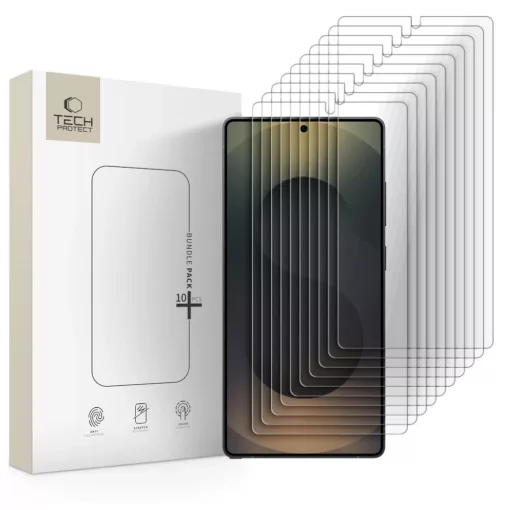 Edzett üvegfólia Tech-Protect Bundle 10-PACK Galaxy S25 Ultra készülékhez Clear