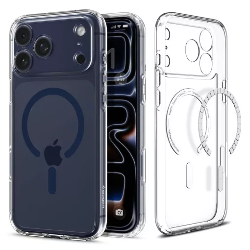 SPIGEN ULTRA HYBRID MAG MAGSAFE iPhone 17 Pro Max tok készülékhez – átlátszó / mélykék