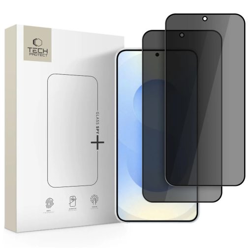 Samsung Galaxy S26 készülékhez TECH-PROTECT Glass Spy+ privacy kijelzővédő üvegfólia, 2 darab 