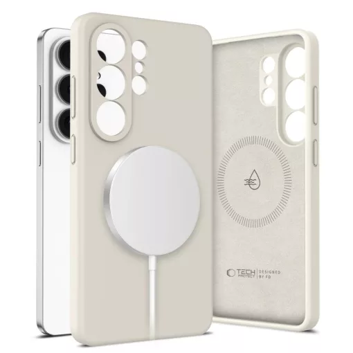 TECH-PROTECT Silikon MagSafe tok Galaxy S26 Ultra készülékhez – Cosmic Latte