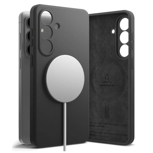 RINGKE szilikon mágneses MagSafe tok Galaxy S26+ Plus készülékhez, fekete