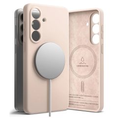   RINGKE Silicone Magnetic MagSafe tok Samsung Galaxy S26+ Plus készülékhez rózsaszín homok