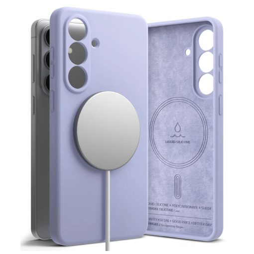 RINGKE Silicone mágneses MagSafe tok Samsung Galaxy S26+ Plus készülékhez levendula