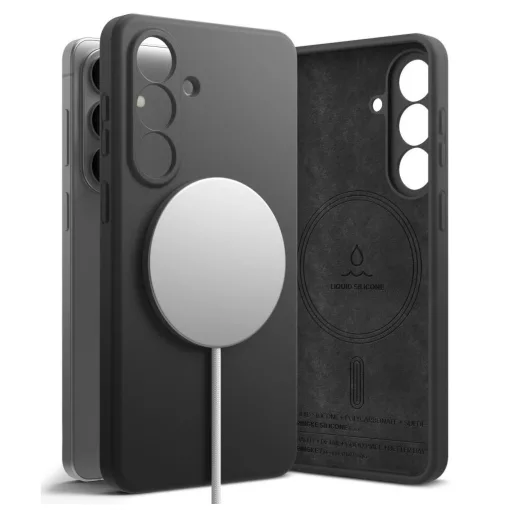 RINGKE szilikon mágneses MagSafe tok Samsung Galaxy S26 készülékhez, fekete