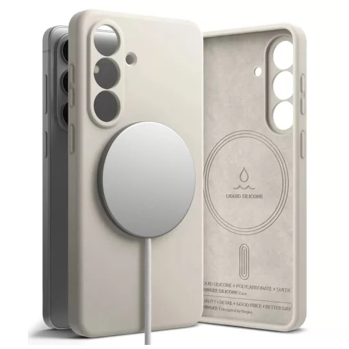 RINGKE szilikon mágneses MagSafe tok Galaxy S26 készülékhez kőszürke