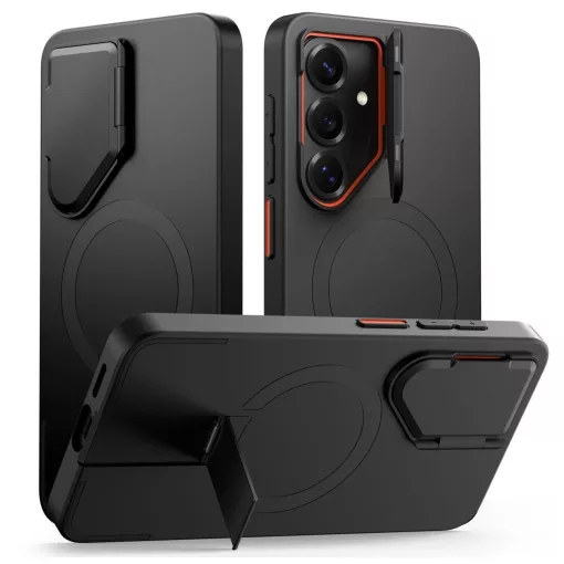 TECH-PROTECT Kevlar Aura MagSafe tok Samsung Galaxy S26 készülékhez fekete/narancs