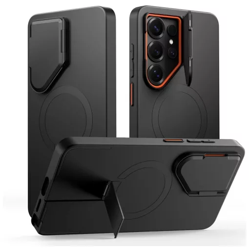 TECH-PROTECT Kevlar Aura MagSafe tok Samsung Galaxy S26 Ultra készülékhez fekete/narancs