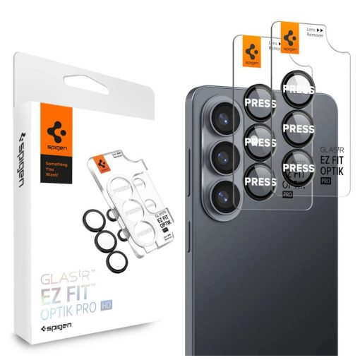 Spigen Optik Pro HD Glas.tr "EZ Fit" kameravédő 2 darabos csomag Samsung Galaxy S26+ Plus készülékhez fekete