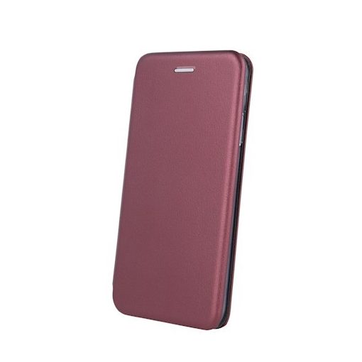 Forcell Elegance Huawei P40 Lite oldalra nyíló mágneses könyv tok szilikon belsővel burgundi