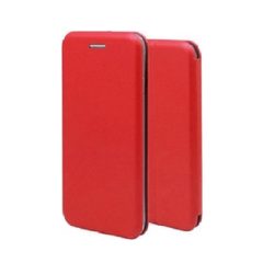   Forcell Elegance Huawei Y5P (2020) oldalra nyíló mágneses könyv tok szilikon belsővel piros