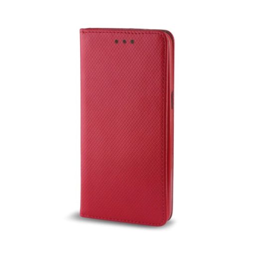 Smart magnet Oppo A15 / A15S oldalra nyíló mágneses könyv tok szilikon belsővel piros