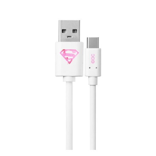 USB kábel DC - Superman 001 USB - MicroUSB adatkábel 1m fehér