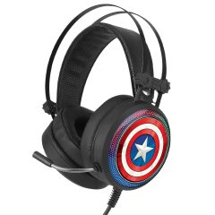   Marvel fejhallgató - Amerika Kapitány 001 USB-s gamer fejhallgató RGB színes LED világítással