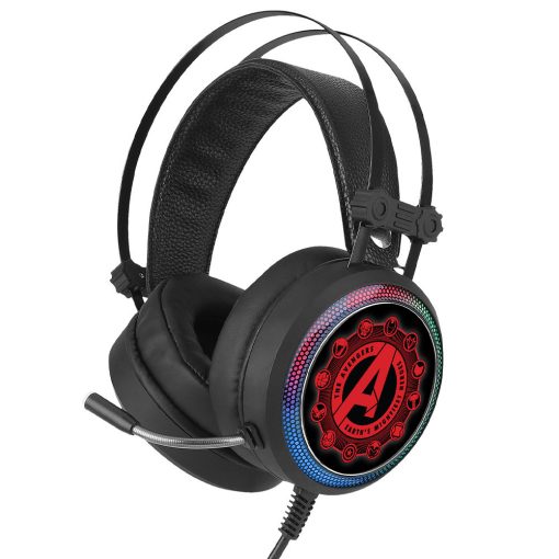 Marvel fejhallgató - Avengers 003 USB-s gamer fejhallgató RGB színes LED világítással, állít